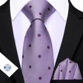 thumbnail image 2 of Conjunto de corbata Barry.Wang de seda con lunares lilas, 150 cm, 2 of 6
