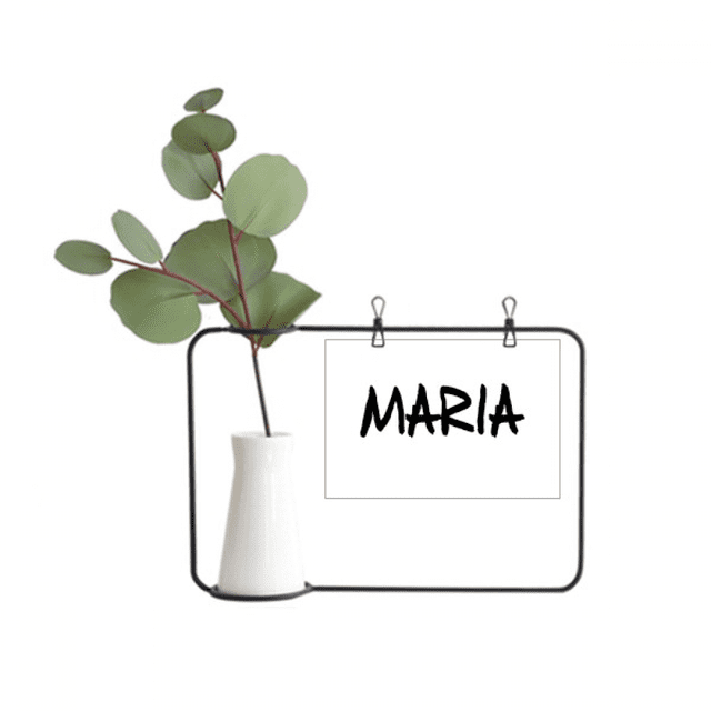 Special Handwriting English Name MARIA Metal Picture Frame Cerac Vase Decor