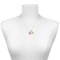 thumbnail image 2 of Delight Jewelry Silver-tone Small Pink Cupcake with Crystal Sprinkles - Large Goldtone Crystal Initial - A - Charm Necklace, 17.5"+2", 2 of 4