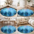 thumbnail image 4 of Round Rugs 3Ft, Blue Green Round Area Rug Washable Indoor Throw Carpet, Modern Abstract Art Contemporary Small Non Slip Circle Rug for Bedroom Living Room Home Decor Aesthetic, 4 of 8