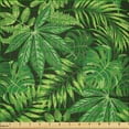 thumbnail image 2 of Ambesonne Exotic Fabric by the Yard Microfiber, Various Tropical Leaves Art, 3 Yards, Evergreen Multicolor, 2 of 2