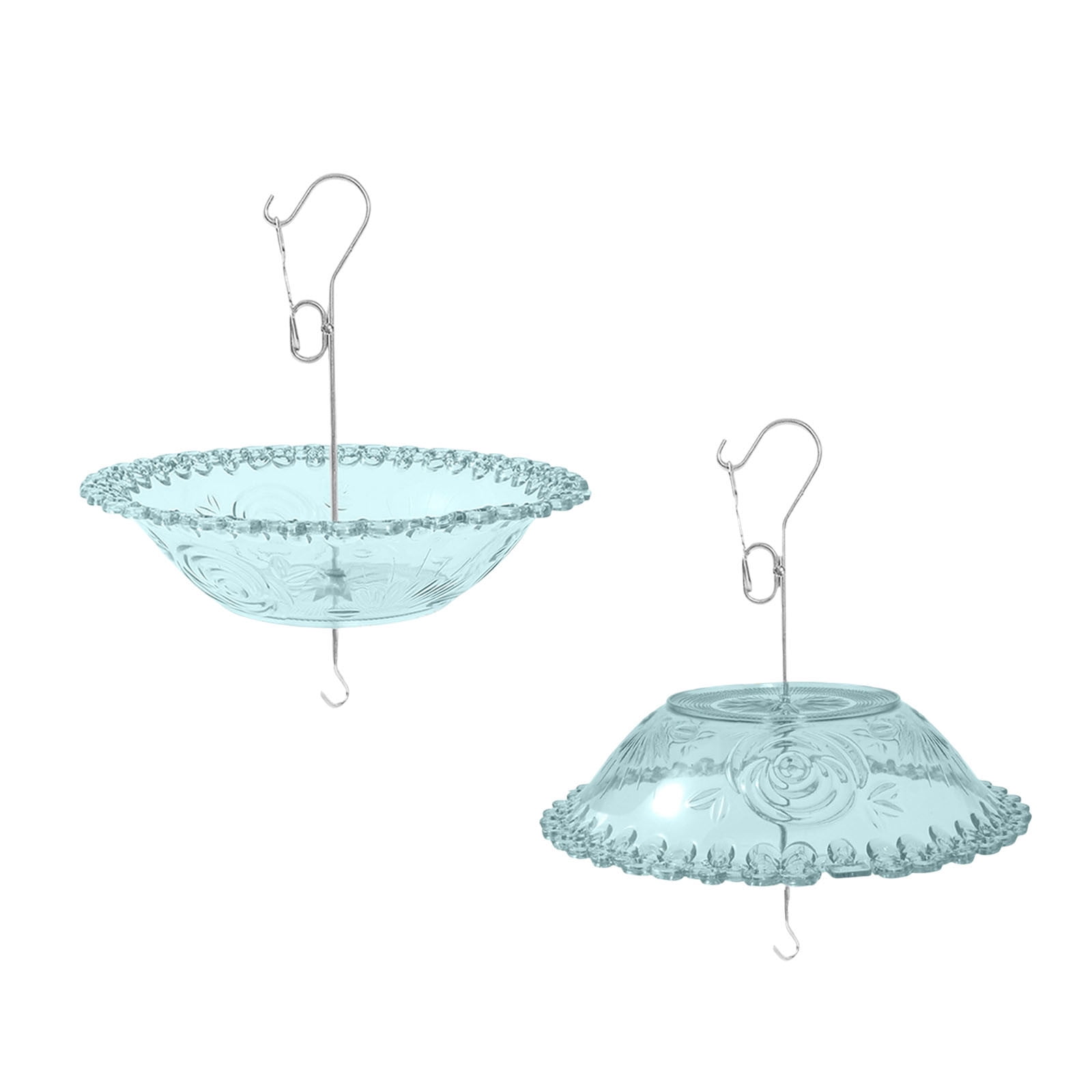 EDHITNR Windproof Rainproof Bird Bath, Outdoor Garden Hanging Bird Bath Feeder, Decorative Courtyard Birdbath for Attracting Birds Garden Yard Patio, Blue