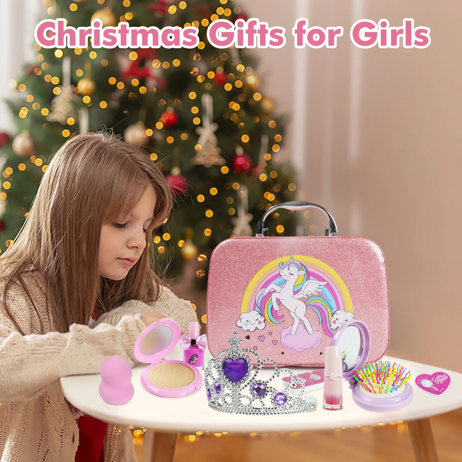 JBeeCtrl Kids Washable Makeup Set with Unicorn Case photo 5