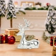 thumbnail image 4 of DAMAI Christmas Reindeer Figurines Decorations, Sitting Standing Xmas Deer Statues, Glossy Elk Sculpture Tabletop Ornaments for Mantel Fireplace Table Centerpieces Home Décor(Sliver Sitting), 4 of 5