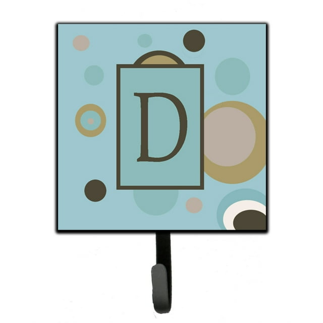 "Treasures CJ1013-DSH4 Letra D Inicial Monogram-Blue Dots Leash Holder o Key Hook, Small, Multicolor" Caroline's Treasures CJ1013-DSH4