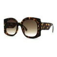 thumbnail image 2 of Womens Thick Temple Plastic Square Mod Butterfly Sunglasses Tortoise Brown, 2 of 5