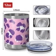 thumbnail image 3 of 12oz Tumblers Pink and Purple Of Leopard Print Vacuum Insulated Stainless Steel Travel Tumbler Cups Mug with Lid and Straw for Beer,Coffee,Beverages with Cleaning Brush for Cold & Hot Drinks, 3 of 5