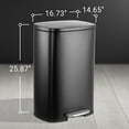 thumbnail image 4 of happimess Connor Rectangular 13.2-Gallon Trash Can with Soft-Close Lid and FREE Mini Trash Can, Charcoal Black, HPM1006B, 4 of 10