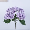thumbnail image 2 of Artificial Hydrangea Silk Flowers with 5 Large Heads, Faux Floral Arrangement for Home Office Decor, Wedding Centerpiece, Realistic Petals and Long Stems, 2 of 4