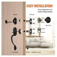 thumbnail image 4 of Front Door Handle and Deadbolt Set, Matte Black - Adjustable Entrance Door Lock with Interior Knob, Single Cylinder Handleset - Fits Right & Left Hand Doors, 4 of 6