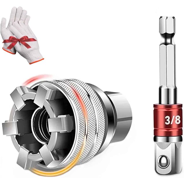 Llave de tubo universal multifunción: herramienta de mantenimiento universal, llave de tubo universal ajustable, llave de tubo ajustable, para herramienta de reparación profesional métrica de 3/8"