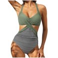 thumbnail image 1 of Moda mujer cómodo traje de baño sólido e impreso sin espalda siamés traje de baño OAVQHLG3B Store lin121212, 1 of 4