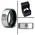 thumbnail image 4 of Groomsmen Gifts Bold Gray Ring Tungsten Gamer Womens Rings 40th Anniversary Gift Oversized, 4 of 8