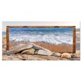 thumbnail image 2 of Framed Effect Waves and Rocks - Seashore Canvas Art Print, 2 of 3