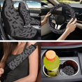 thumbnail image 4 of KUIFORTI Bat Print Car Seat Covers Full Set Elastic Fabrics 14 Pack Aotumotive Interior Sets Car Armrest Cushion Comfortable Anti Slip Universal fit for SUV,Van,Saden,Truck, 4 of 7