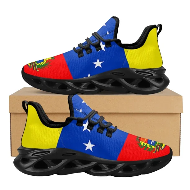 Zapatillas con bandera de Venezuela para mujer, hombre y adolescente, informales, transpirables, con amortiguación, de malla para caminar.