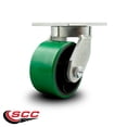 thumbnail image 2 of 6 Inch Extra Heavy Duty Green Poly on Cast Iron Wheel Swivel Top Plate Caster, 2 of 2