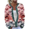 thumbnail image 2 of LOVZFMLL Cardigan pour Femmes Décontracté Imprimé de Noël Cardigan Tricoté Veste à Boutons, 2 of 5