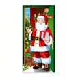 thumbnail image 1 of Ruifaya Cortina de puerta navideña con bandera de Papá Noel, fondo de tela para colgar, 1 of 6