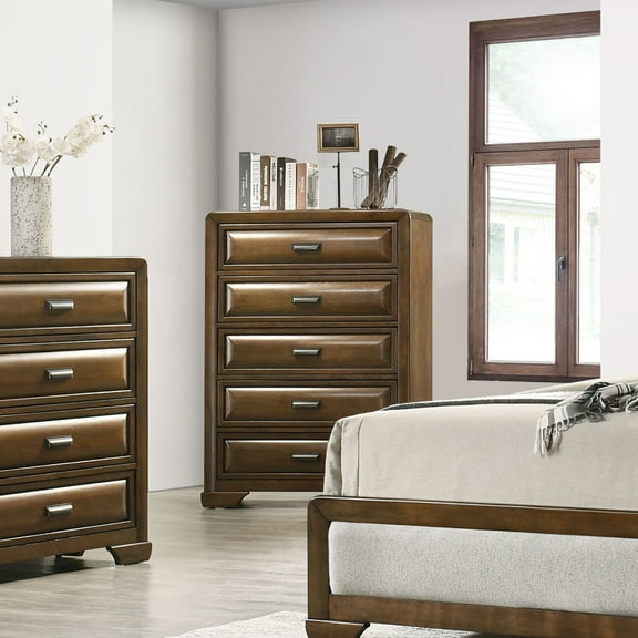 Furniture of America Ember Transitional 5-Drawer Adult Vertical Dresser, White