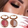 thumbnail image 3 of SIfdSeng Two Color Light Eye Shadow Waterproof Pearly Flash Powder Sequins Pumpkin Earth Small Portable Gradient Fluorescent Cosmetic Eye Brightener Red Eyeshadow Glitter, 3 of 6