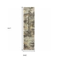 thumbnail image 4 of 2' X 10' Grey And Gold Abstract Power Loom Stain Resistant Runner Rug, 4 of 4