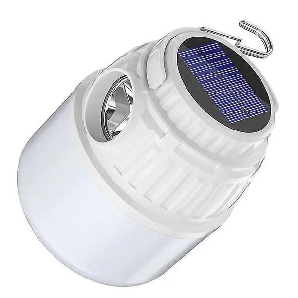 Realky LED Camping Lantern, USB Rechargeable Solar Camping Lamp, 4 Brightness Modes, Portable Waterproof Camping Light for Camping, Fishing, Hiking, E