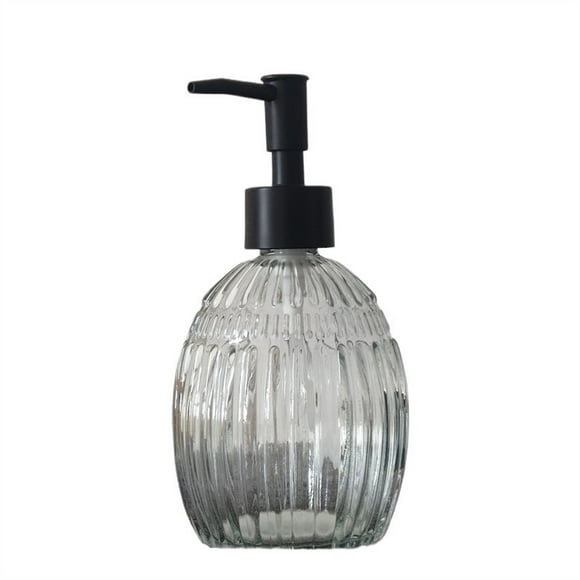 Dispensador de jabón de vidrio transparente de 400 ml con dispensador de loción con bomba, dispensador de jabón recargable, dispensador de líquido de vidrio for jabón de manos, loción