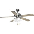 thumbnail image 5 of Progress Lighting Airpro Collection, 4-Light LED Ceiling Fan Kit, Brushed Nickel, White Washed Alabaster Glass Shades, 5 of 7