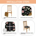 thumbnail image 4 of Pioneer Flower Seat Covers for Dining Room Chairs Set Of 6,Stretch Printed Washable Chair Seat Cover with Elastic Ties and Button,Removable Waterproof Couch Cushion Covers, 4 of 6