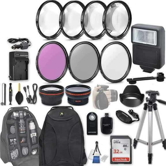 58mm 28 Pc Accessory Kit for Canon EOS T6i, T7i, 77D, T6s, 750D, 800D, 760D
