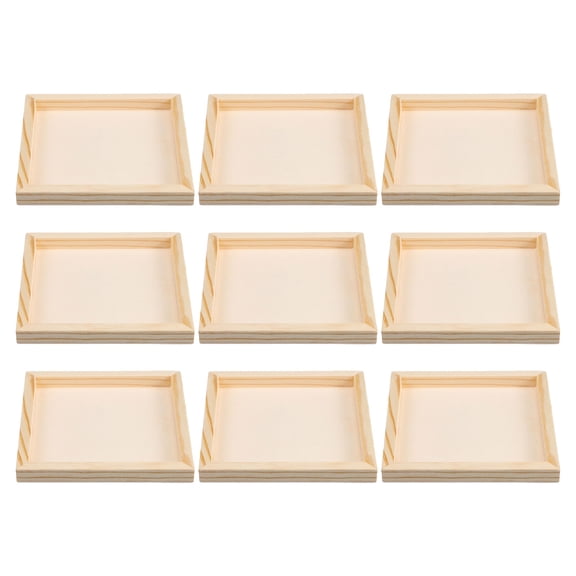 HONMEET 9-Piece Wooden Sorting Puzzle Trays Set, Beige Stackable Organizer for Home, Art, Crafts, Painting Storage