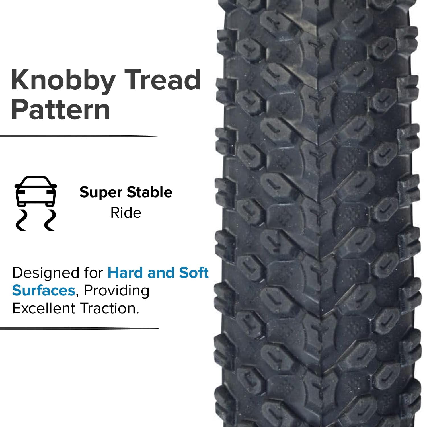 AlveyTech 14"x2.125" (57-254) Pneumatic Tire for Electric Bikes - Replacement 14 Inch Tire, Electric Bike Tires, Jetson Electric Bike Tire, Ancheer Swagtron Replacement Parts, Pneumatic Replacement