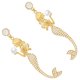 thumbnail image 3 of par de pendientes largos de sirena con perlas, joyería creativa para las orejas de mujer., 3 of 6