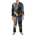 thumbnail image 3 of Sikiie Vintage Starry Sky Labrador A Mens Pajama Set, Soft Warm Long Sleeve Sleepwear, Cozy Button-Down Pjs for Men-X-Large, 3 of 7