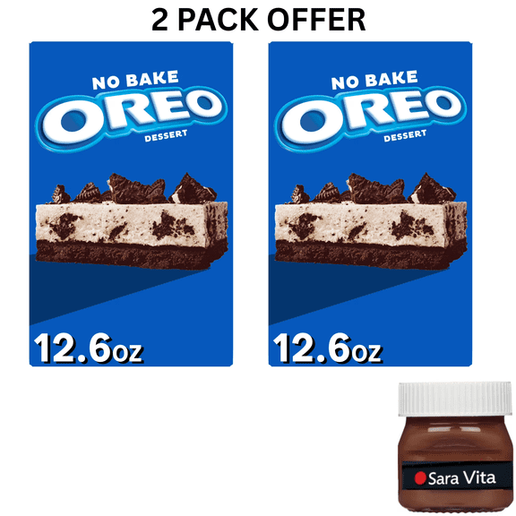 Jell-O No Bake Oreo Dessert Kit with Filling Mix, Crust Mix & Cookie Pieces, 12.6 oz Box