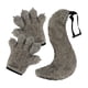 thumbnail image 4 of Juego de guantes y cola de lobo para Halloween, cómodo juego de rol, decoración, garras Gris, 4 of 9