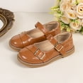 thumbnail image 2 of Ccpelsie Flower Girl Shoes Toddler Little Kid Ballet Flats Wedding Party Mary Jane Girls Dress Shoes(Brown,10), 2 of 9