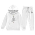 thumbnail image 6 of Girls Christmas Outfit Set - Lined Hoodie and Jogger Pants, Warm Winter Tracksuit for Kids, Cozy Holiday Printed Sweatshirt and Pants Set, 6 of 6