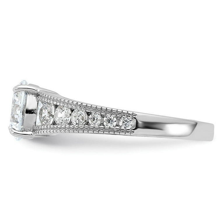 Sterling Silver 7mm Round Channel Set CZ Engagement Ring Sterling Silver 7mm Round Channel Set CZ Engagement Ring