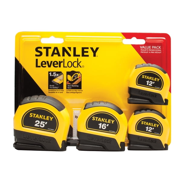 STANLEY 95871 4Pack LeverLock Tape Measures