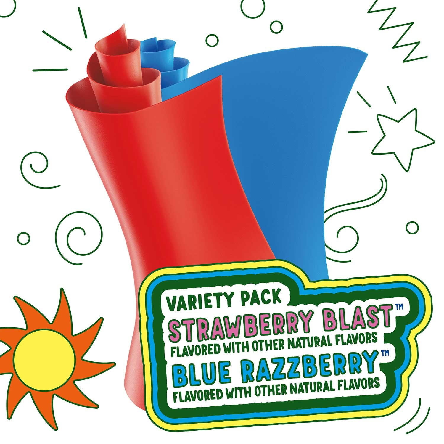 Fruit Roll-Ups Fruit Flavored Snacks Variety Pack, 0.5 Ounce (Pack of 64)