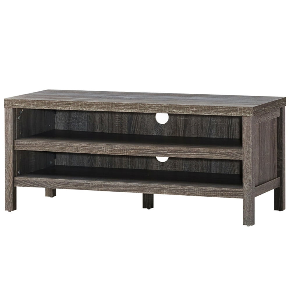 Finihen TV Stand, TV Cabinet, 3-Tier TV Stand Console Cabinet for TV's up to 45 Inch with Storage Shelves, Media Entertainment Center with Storage, for Living Room, Bedroom, Gray