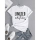 thumbnail image 1 of Playera de cuello redondo casual impresa, tops deportivos de manga corta para correr, ropa deportiva para mujeres, 1 of 6