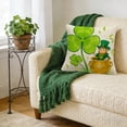 thumbnail image 5 of VBBHG St Patricks Day Shamrock Dwarf Gnome Pillow Cover, 17.71x17.71 Inch Clover Gold Coins Tiny Ladybug Cushion Case Decoration for Sofa Couch, 5 of 6