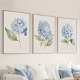 thumbnail image 4 of [2D Flat] 3pcs Hydrangea Canvas Art Prints - Waterproof, Unframed, Light Blue Watercolor Floral Wall Decor for Living Room, Bedroom, Bathroom, Kitchen | Perfect Gift for Home Decor Enthusiasts, Bedr, 4 of 4