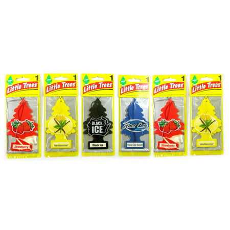 6Pc Little Trees Air Freshener Home Car Scent Assorted Pack Hanging Office