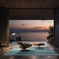 thumbnail image 5 of Toyoso 5x7 Modern Abstract Area Rug, Coastal Ocean Wave Carpet, Soft Low Pile Non-Shedding Rug for Living Room, Bedroom, Dining Room, Nautical Seascape Home Decor, Teal, 5 of 10