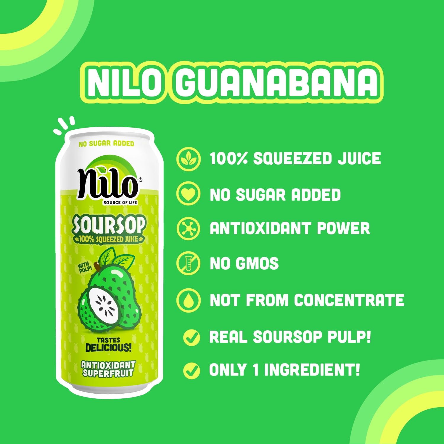 (2 pack) NILO 100% Soursop Juice