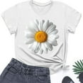 thumbnail image 5 of Womens Summer Graphic Tee Shirts Daisy Printed Short Sleeve Shirts Pullover Sweater Blouses Loose Fitted Tunics Tops Comfort Casual Tops Beach Holiday Blouses Trendy 2025 Summer, 5 of 5